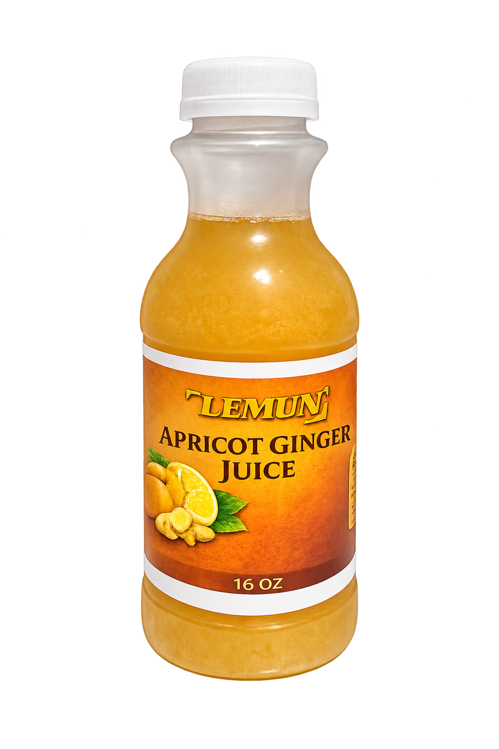 Apricot Ginger Juice, Lemun 16 oz bottle
